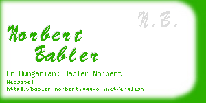 norbert babler business card